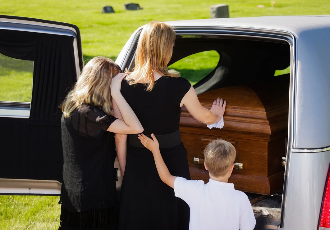 Grieving Family at a Funeral